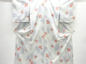 未使用品　花古典柄織り出し手織り紬単衣着物